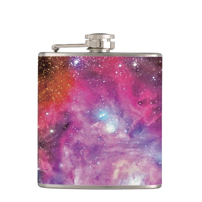 Lagoon Emission Nebula Interstellar Cloud Photo Hip Flask (Front)