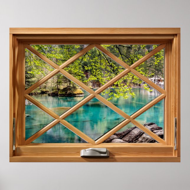 Lagoon - Lake Calming Faux Fake Window Poster (Front)