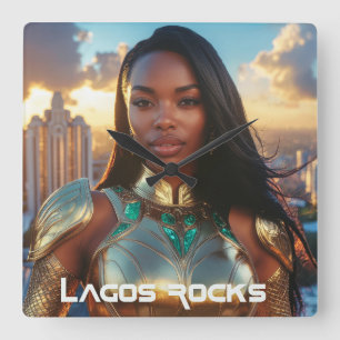 LAGOS - NIGERIA - AFRICA SQUARE WALL CLOCK
