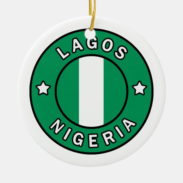 Lagos Nigeria Ceramic Ornament (Front)