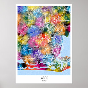 Lagos Nigeria City Map Poster