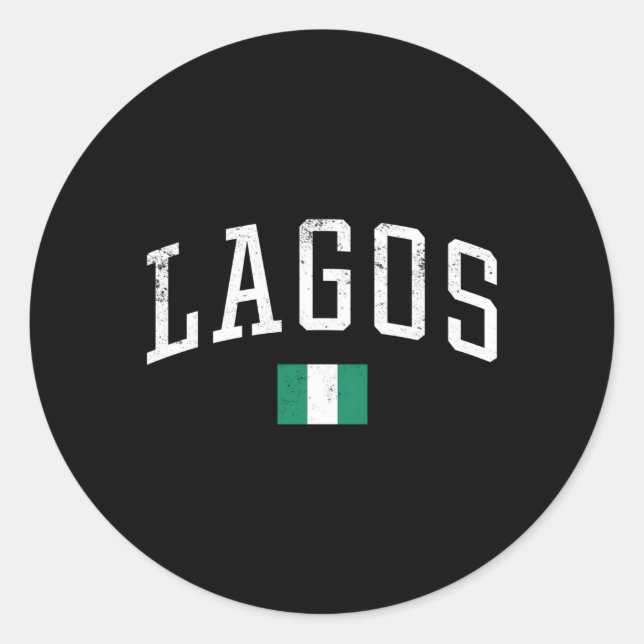 Lagos Nigeria Country Flag Vacation Classic Round Sticker (Front)