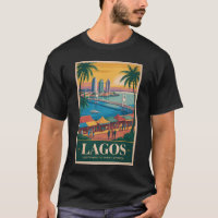 Lagos Nigeria Illustration Travel Art Vintage