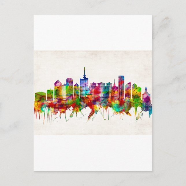 Lagos Nigeria Skyline Invitation Postcard (Front)