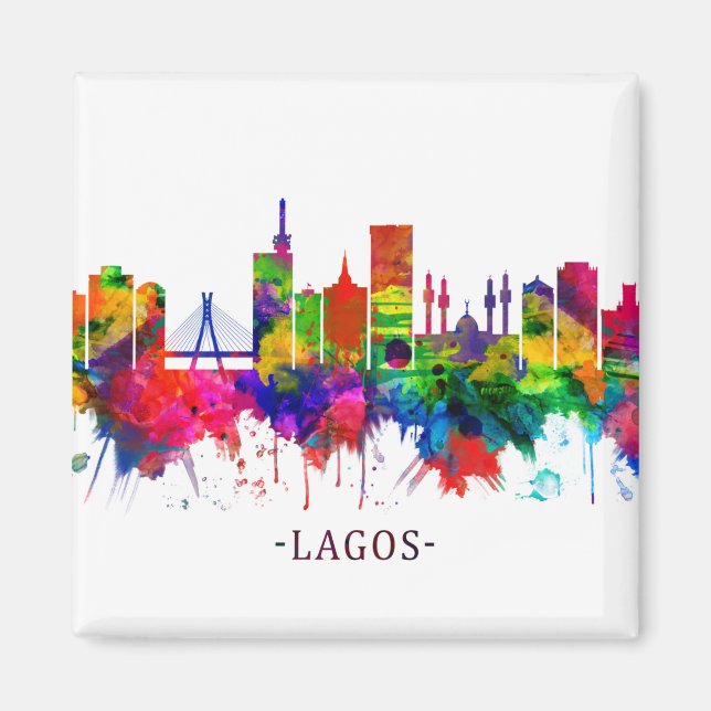 Lagos Nigeria Skyline Magnet (Front)