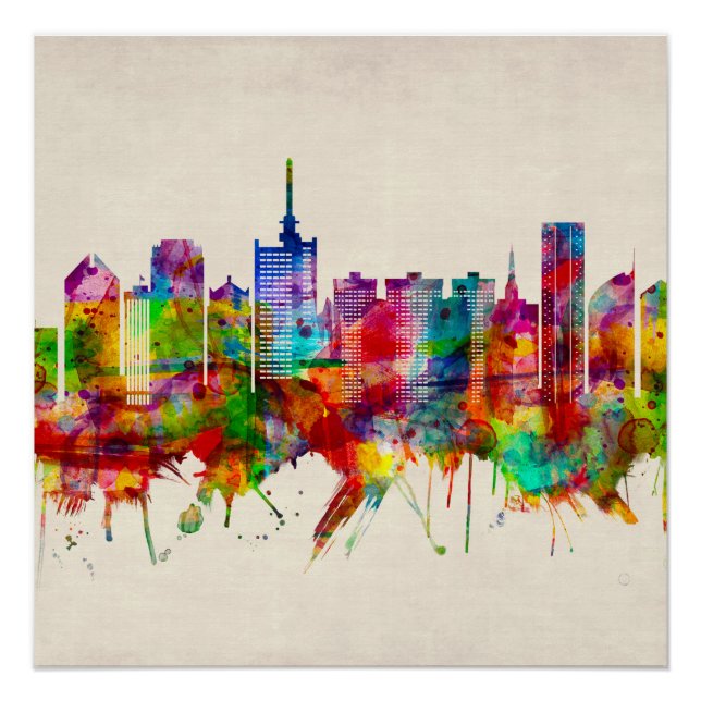 Lagos Nigeria Skyline Poster (Front)