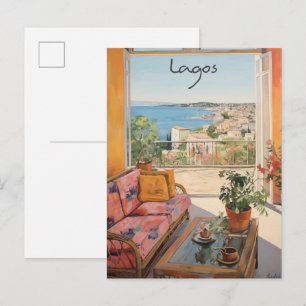 Lagos Nigeria Travel City Painting Aesthetic Postcard