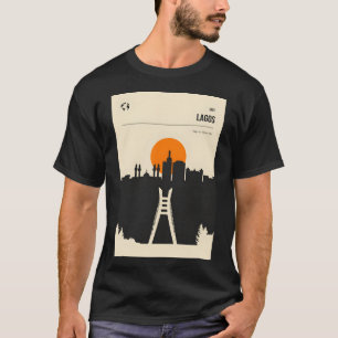 Lagos Nigeria Vintage Book Cover Skyline Travel Po T-Shirt