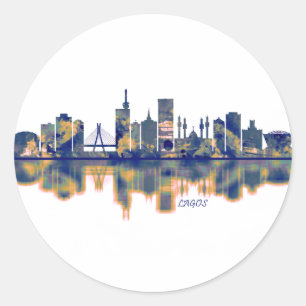 Lagos Skyline Classic Round Sticker