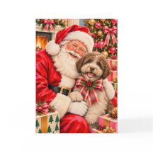 Lagotto Romagnolo Christmas Card - Santa