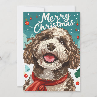 Lagotto Romagnolo Merry Christmas Holiday Card
