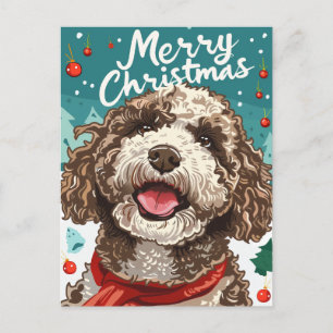 Lagotto Romagnolo Merry Christmas  Postcard