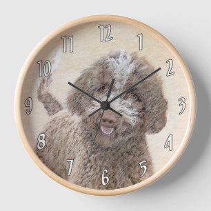 Lagotto Romagnolo Painting - Cute Original Dog Art Clock
