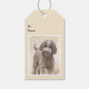 Lagotto Romagnolo Painting - Cute Original Dog Art Gift Tags