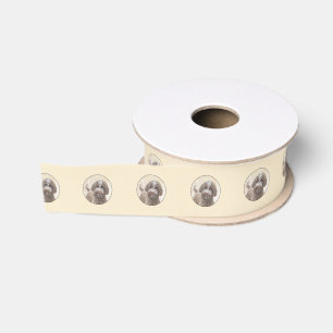 Lagotto Romagnolo Painting - Cute Original Dog Art Grosgrain Ribbon