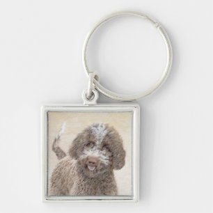 Lagotto Romagnolo Painting - Cute Original Dog Art Keychain