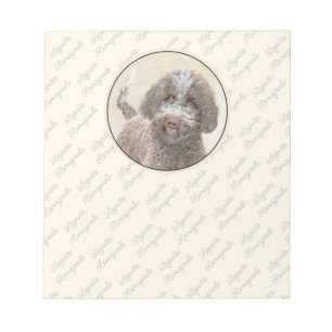 Lagotto Romagnolo Painting - Cute Original Dog Art Notepad