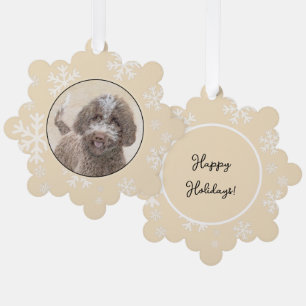 Lagotto Romagnolo Painting - Cute Original Dog Art Ornament Card