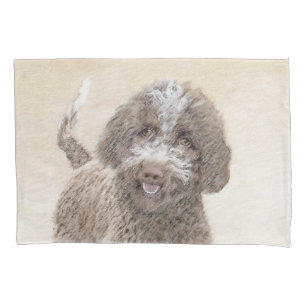 Lagotto Romagnolo Painting - Cute Original Dog Art Pillowcase