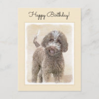 Lagotto Romagnolo Painting - Cute Original Dog Art
