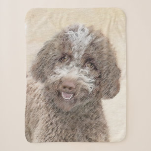 Lagotto Romagnolo Painting - Cute Original Dog Art Sherpa Blanket