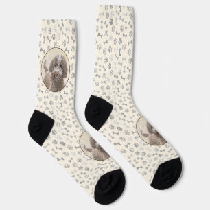 Lagotto Romagnolo Painting - Cute Original Dog Art Socks
