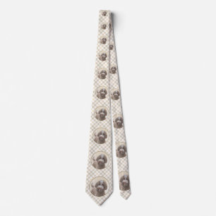 Lagotto Romagnolo Painting - Cute Original Dog Art Tie