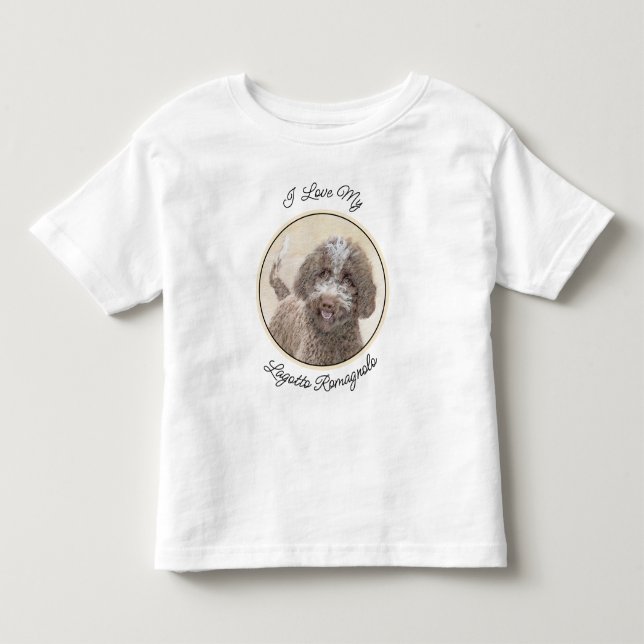 Lagotto Romagnolo Painting - Cute Original Dog Art Toddler T-shirt (Front)