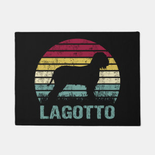 Lagotto Romagnolo Retro Vintage Silhouette Circle Doormat