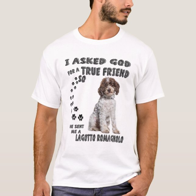 Lagotto Romagnolo Saying Mom Dad Print, Italian Wa T-Shirt (Front)