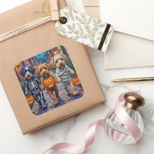 Lagotto Romagnolo Trick-or-Treating Halloween Square Sticker