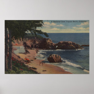 Laguna Beach, CA - Sheltered Cove on Coast Poster