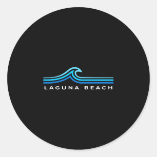 Laguna beach ca waves vintage mens womens boys classic round sticker