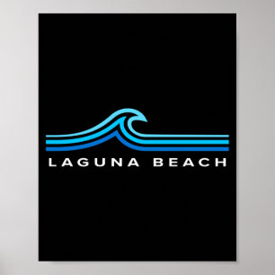Laguna beach ca waves vintage mens womens boys poster