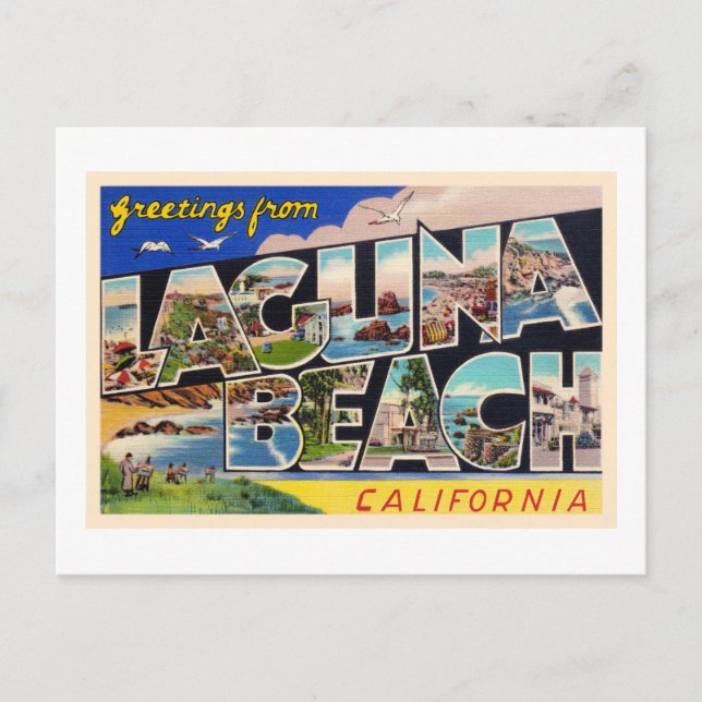 Laguna Beach California CA Grande Lettre Carte pos (Devant)