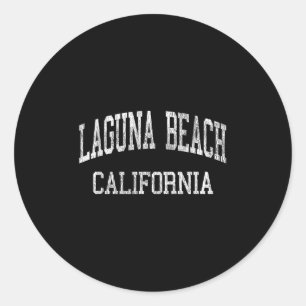 Laguna Beach California Ca Vintage Athletic Sports Classic Round Sticker