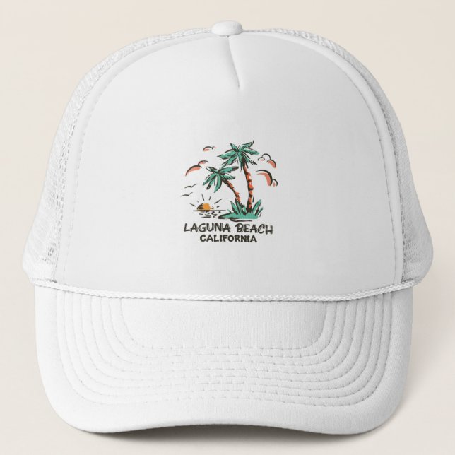 Laguna Beach-California-Colourful Sunset Trucker Hat (Front)