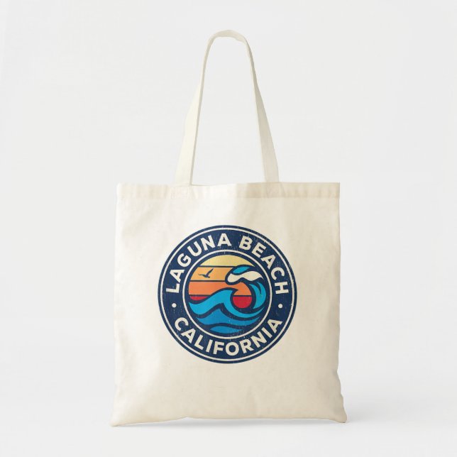 Laguna Beach California Retro Souvenir Gift  Tote Bag (Front)