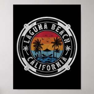 Laguna Beach California Summer Vacation Vintage Su Poster