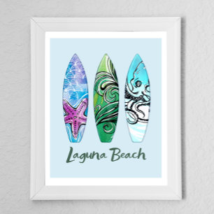 Laguna Beach California Surfboards  Poster