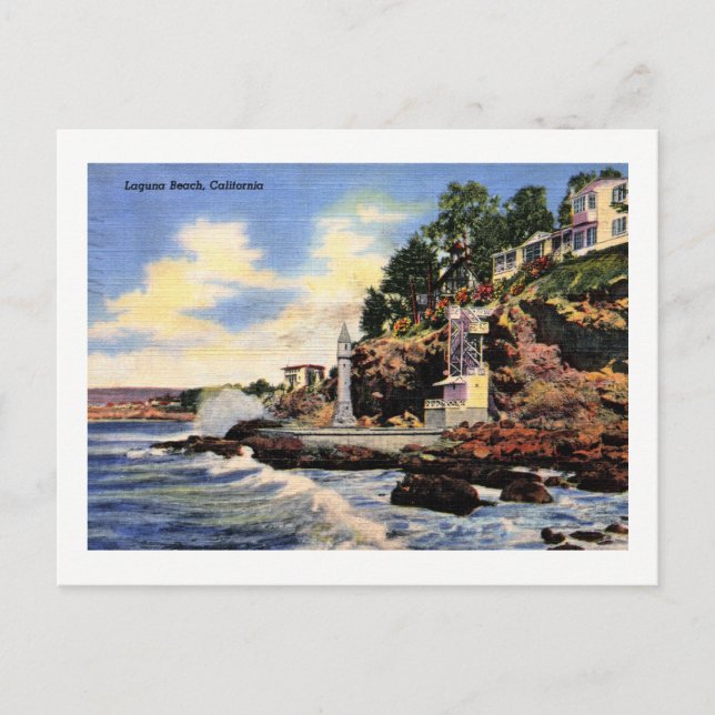 Laguna Beach, California, Vintage View Postcard (Front)
