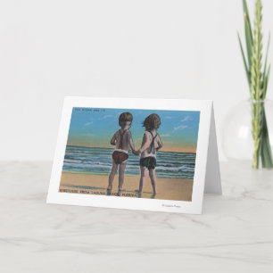 Laguna Beach, FL - Greetings From Scene w/ Kids Card