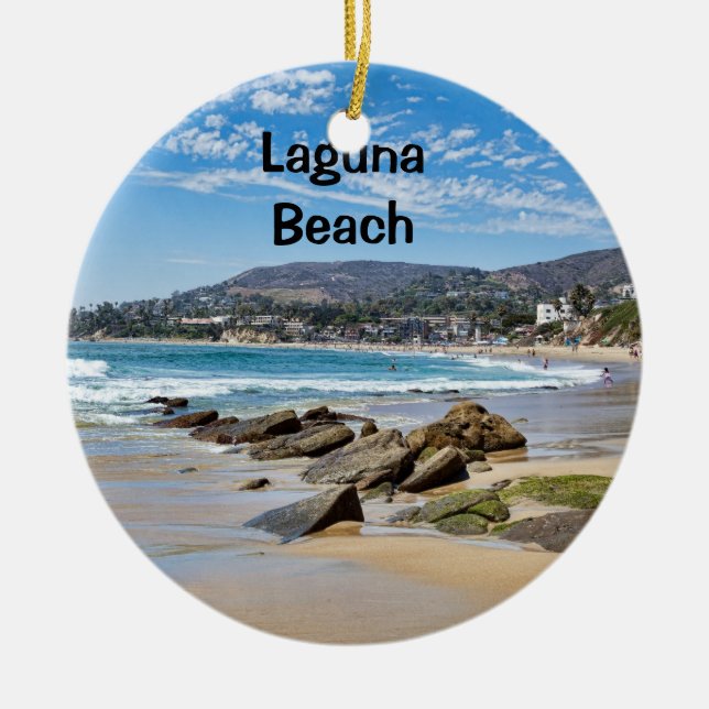 Laguna Beach Holiday Ceramic Ornament (Front)