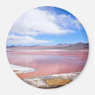 Laguna Colorada en Bolivie aimant rond