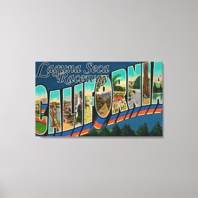 Laguna Seca Raceway, CA - Large Letter Scenes Canvas Print (Front)