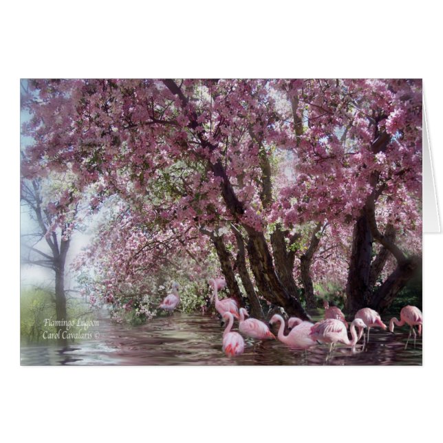 Lagune ArtCard de Flamant rose (Devant horizontal)