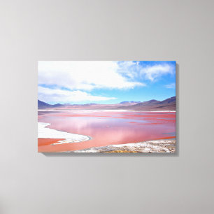 Lagune rouge dans la copie de toile de la Bolivie