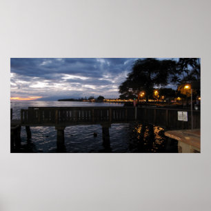Lahaina City Lights at Sunset Poster