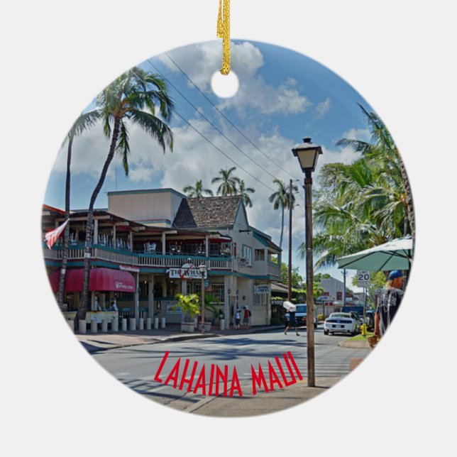 Lahaina Hawaii Ornement Panoramique de Noël (Dos)