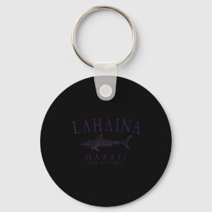 Lahaina hawaii shark vintage plum art fishing keychain